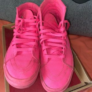 Hot pink high top vans size 8 woman’s